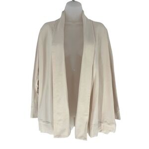 Pacas Pima Alpaca Cardigan Large Open Front Neutral Soft Luxury